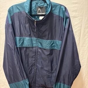 HEAD Vintage Navy blue and Green WIndbreaker Jacket. Gore Tex material inside